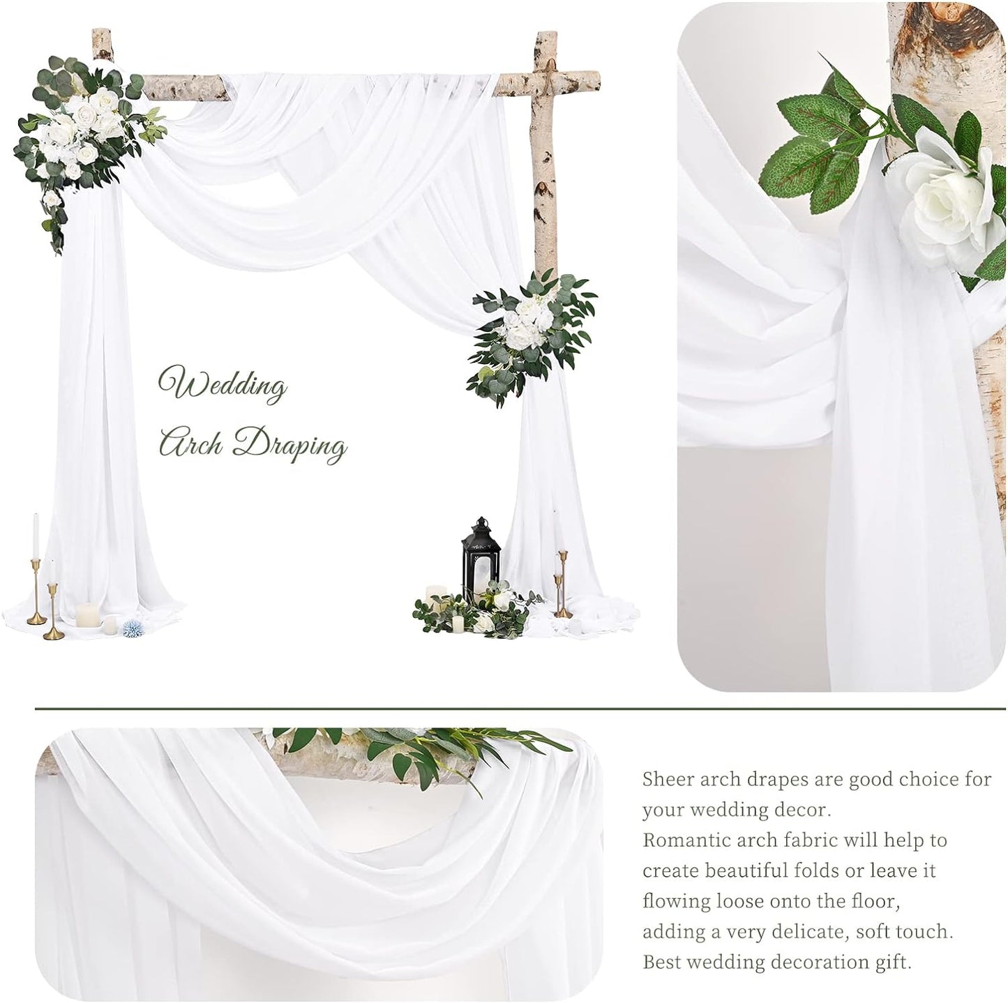 Decorations for Reception Sheer Backdrop 4 Panels 28" x20ft