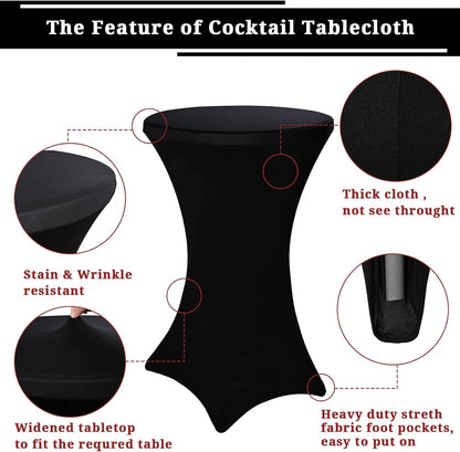 10 Pack Cocktail Round Tablecloth 32"x43"