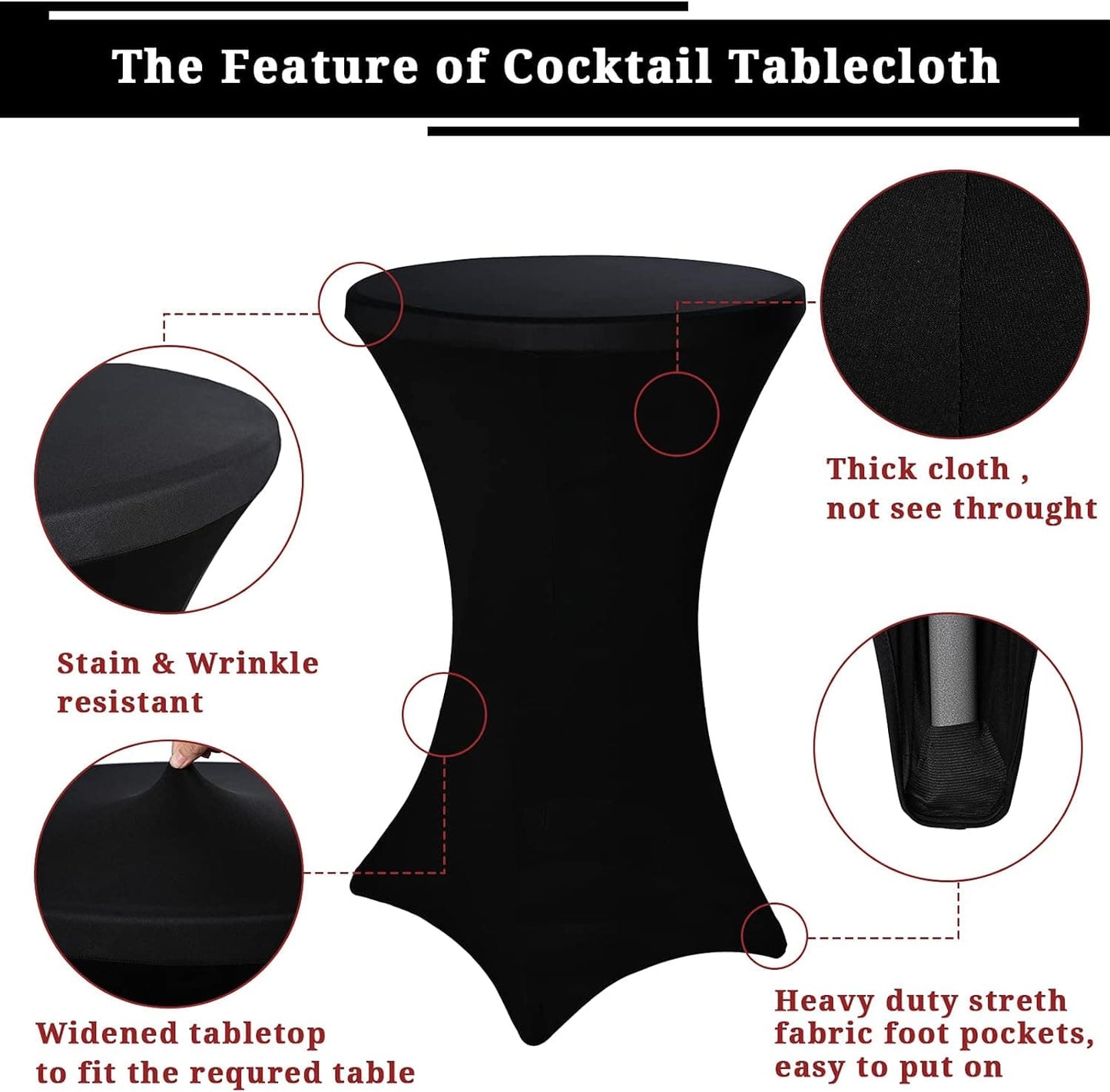 6 Pack 32"x43" Cocktail Tablecloth