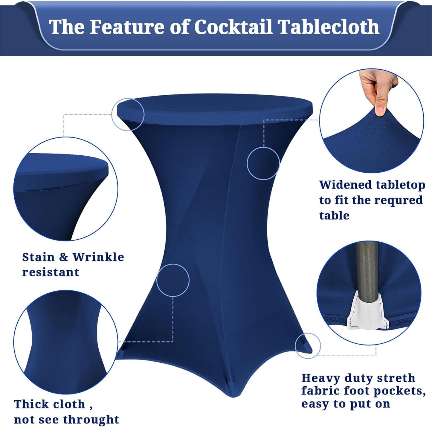 6 Pack  32"x43" Cocktail Tablecloth