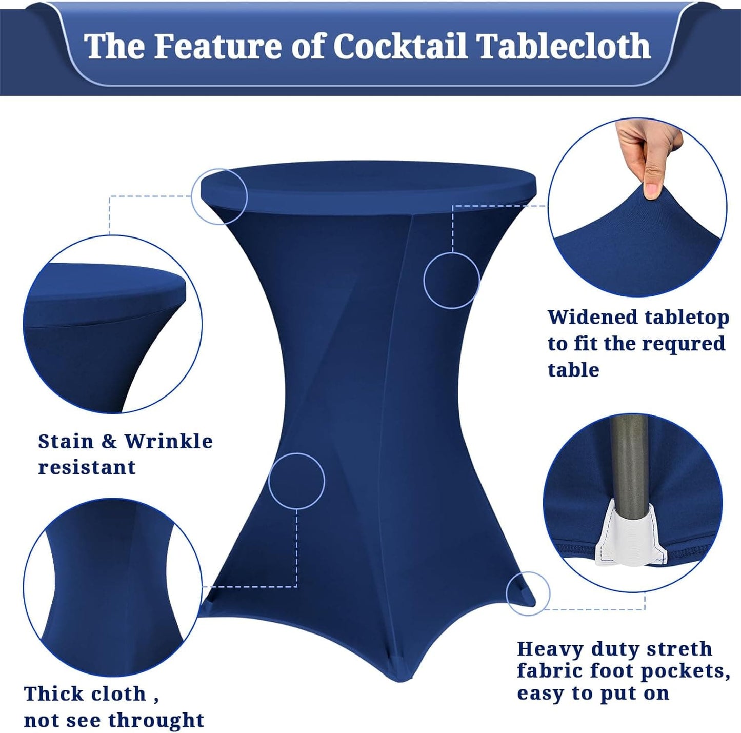 6 Pack 32"x43" Cocktail Tablecloth