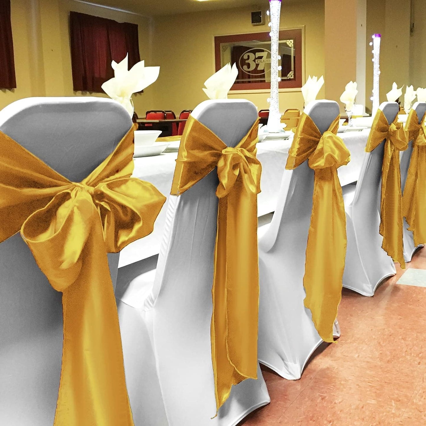 50 PCS Satin Chair Sash Chair Wedding