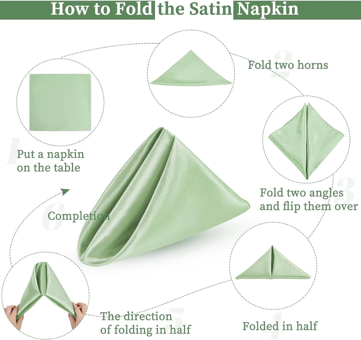 60 Pack Satin Napkins Dinner Decoration