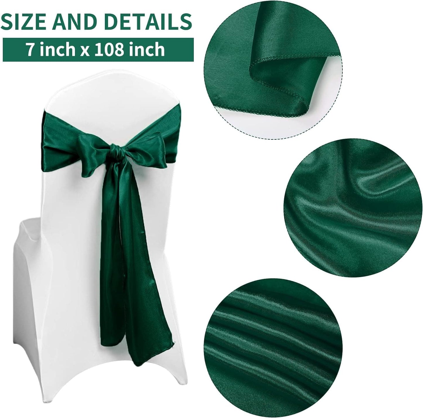 50 PCS Satin Chair Sash ChairWedding