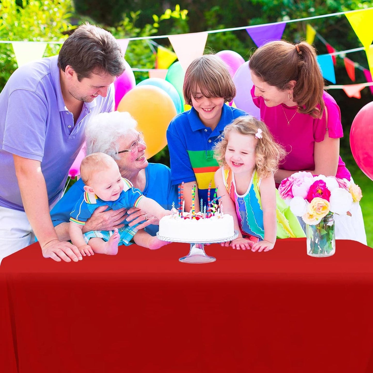 6 Pack Rectangle Tablecloth Polyester 90*132 inch