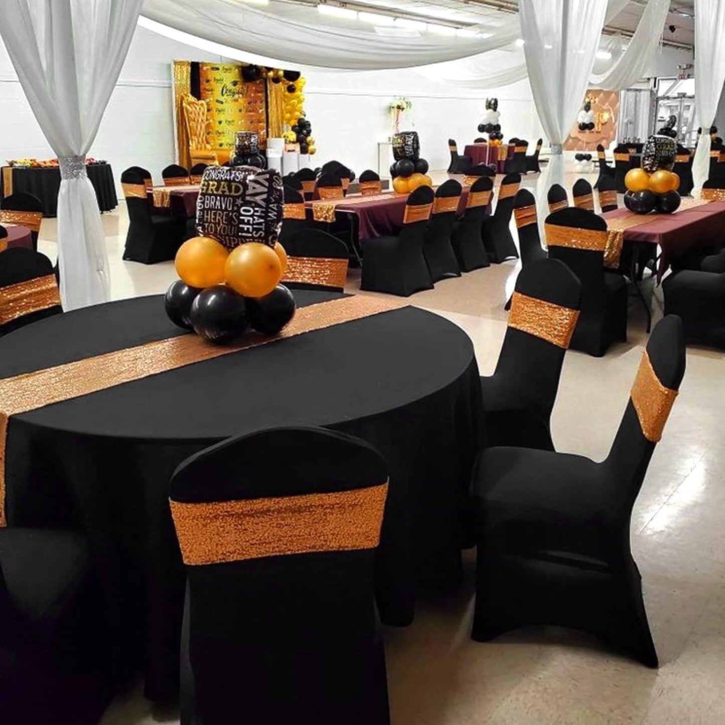 10pcs Chair Covers Polyester Spandex Lycra Stretch Chair Cover Dining Room Wedding Chair Covers Universal Washable Protective Chair Covers for Wedding Party Banquet Decoration Covers