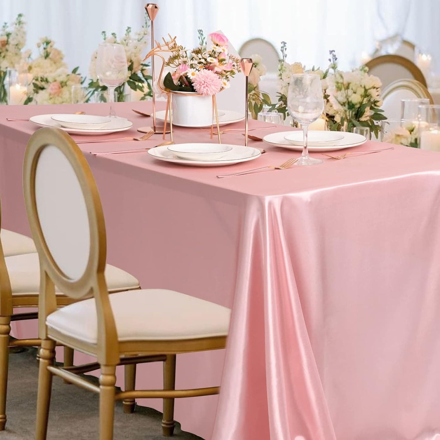 6 Pack Satin Tablecloth 57 x 108 Inch