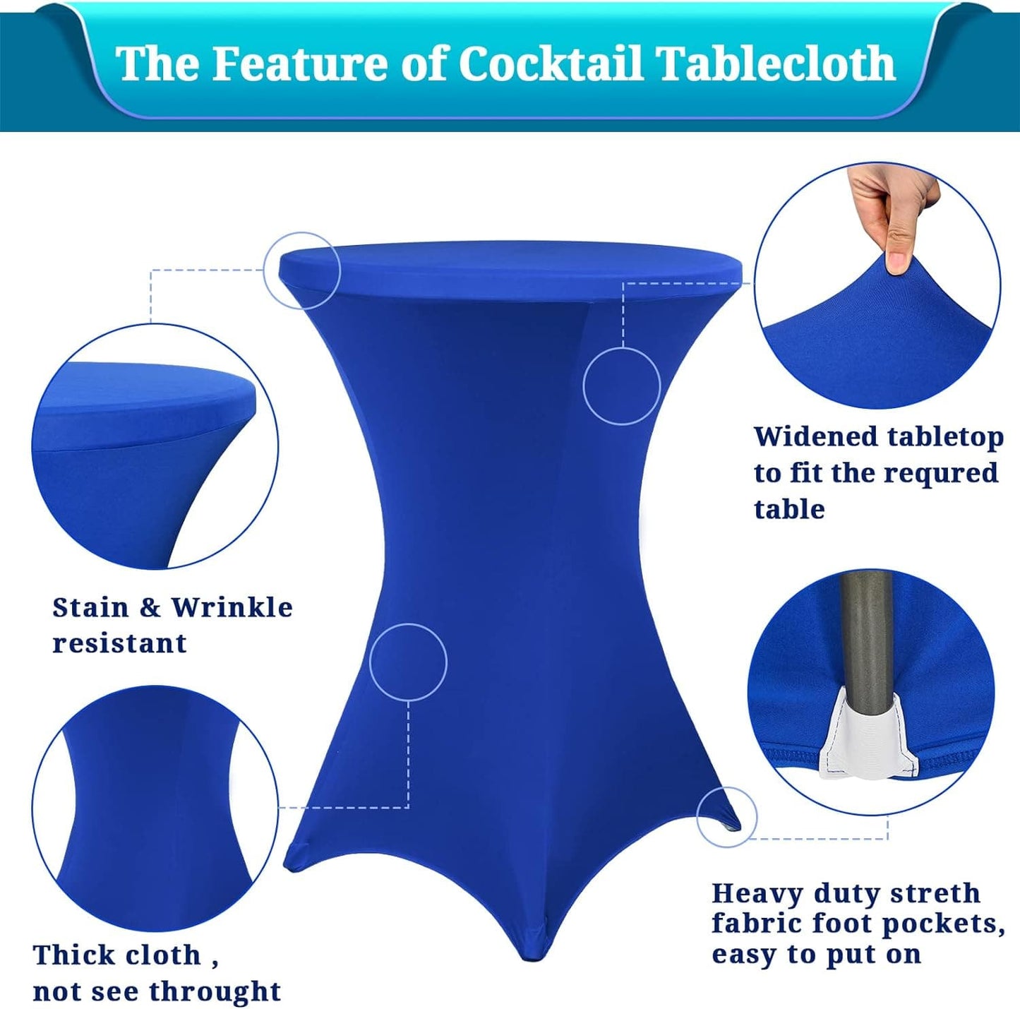 6 Pack  32"x43" Cocktail Tablecloth