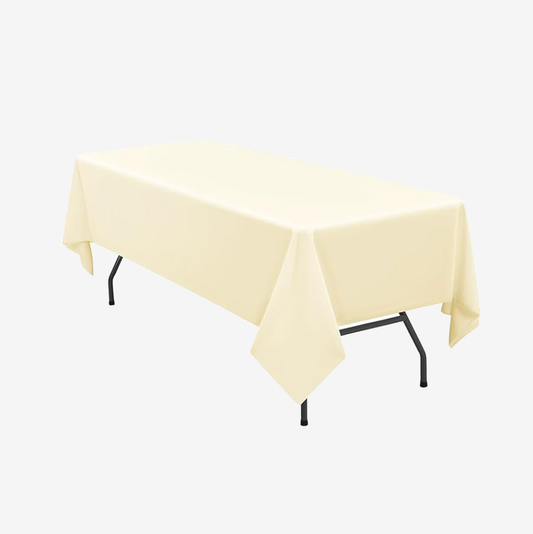 Tablecloth  Polyester Table Cloth for 6 Foot Rectangle Tables,Stain and Wrinkle Resistant Washable Fabric Table Covers Polyester Beige Table Clothes for Wedding,Party,Banquet