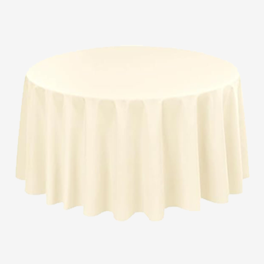 6 Pack Round Tablecloth Polyester Table Cloth Beige