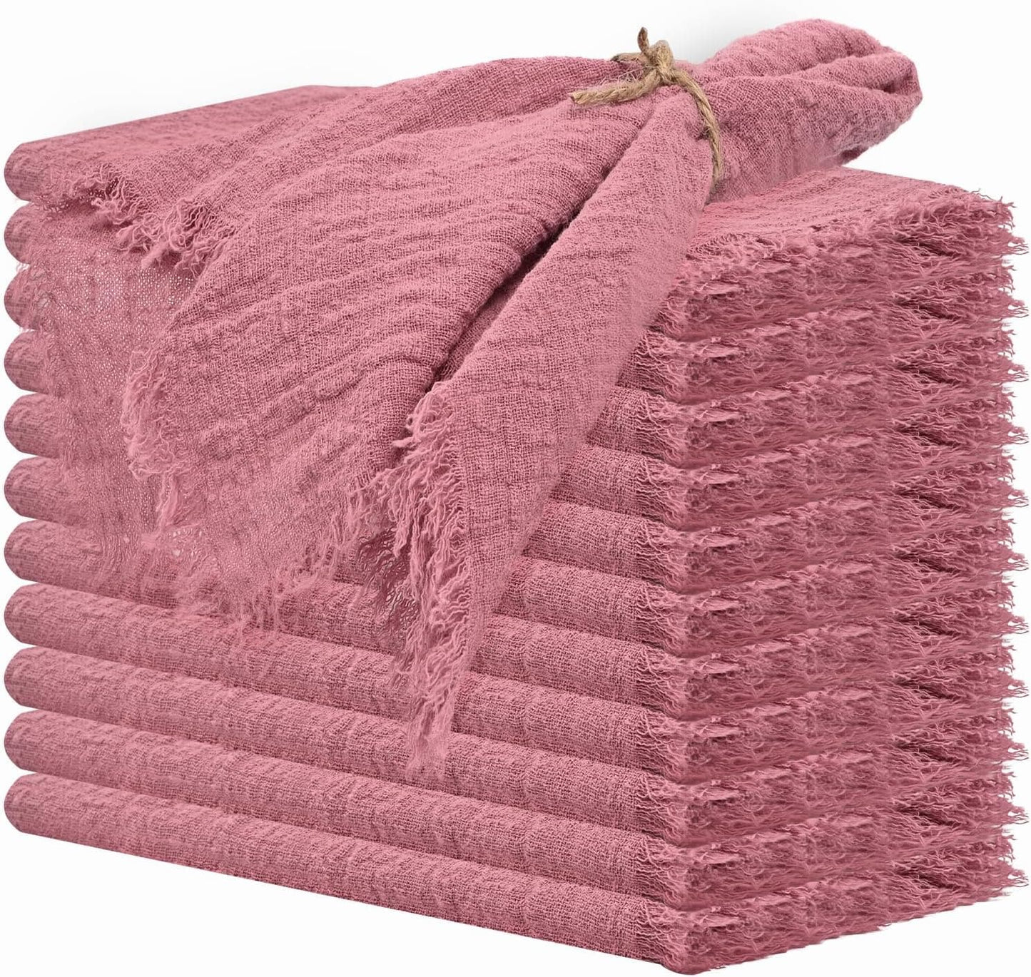 Napkins with Fringe Set of 24-16x16 Inches