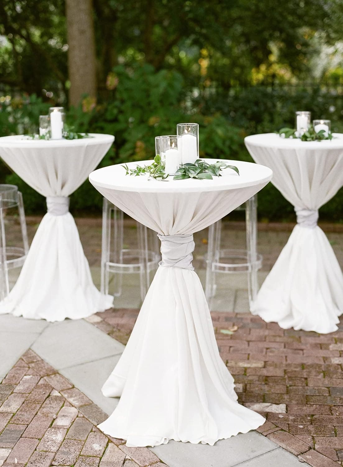 6 Pack Round Tablecloth Polyester Table Cloth Beige