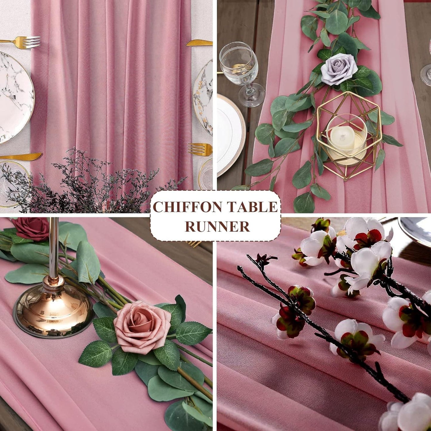 Chiffon Table Runner 10Ft -28x120 Inches