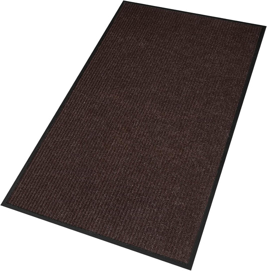 Profile Rubber Door Mat,Heavy Duty, Durable Doormat, Indoor and Outdoor, Waterproof, Easy Clean Shoe Scraper, Home Rug Welcome Mats for Entryway, Patio, Porch, Brown