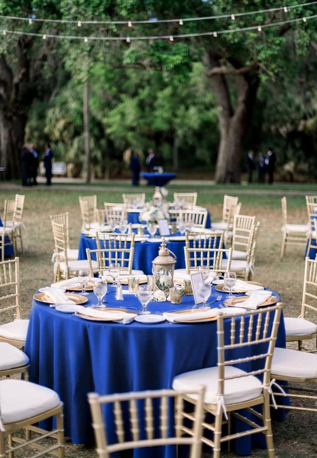 Round Tablecloth Polyester Table Cloth Royal Blue