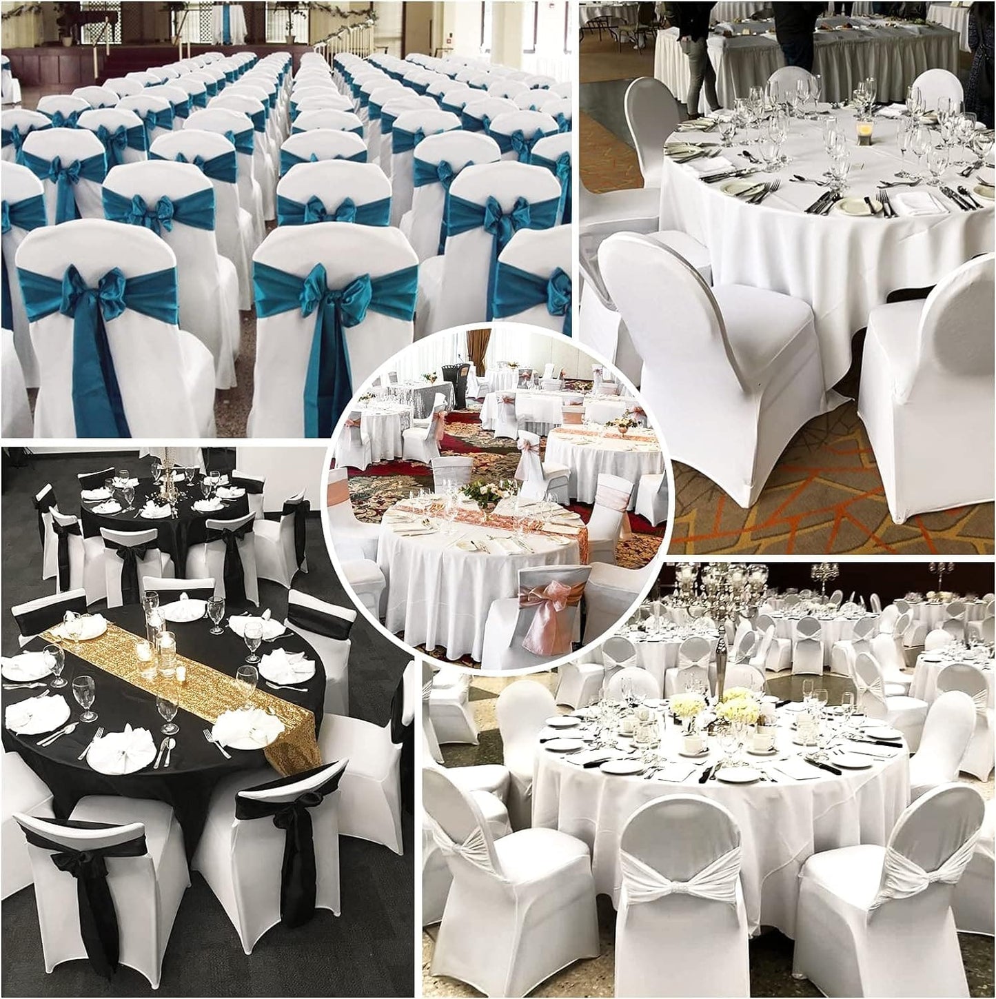 10/20 pcs Chair Covers Polyester Spandex Lycra Stretch Chair Cover Dining Room Wedding Chair Covers Universal Washable Protective Chair Covers for Wedding Party Banquet Decoration Covers