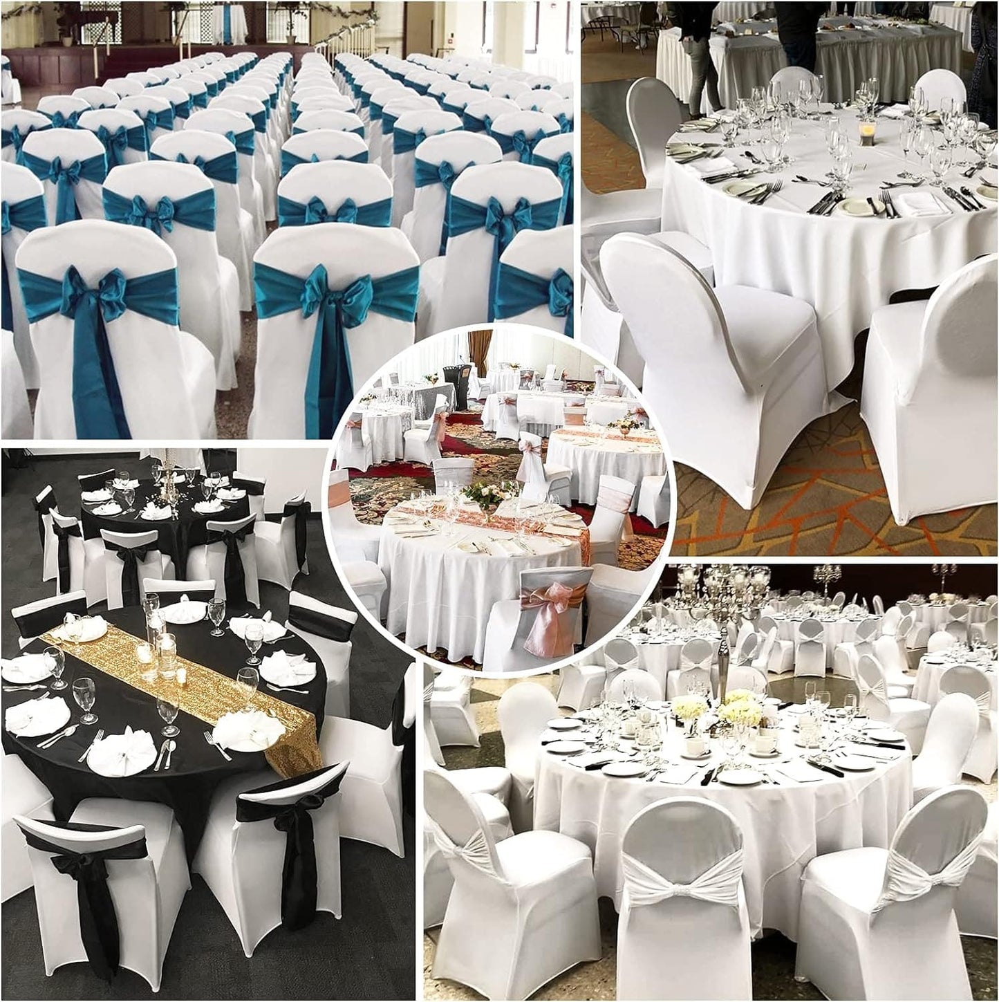 10/20 pcs Chair Covers  Polyester Spandex Lycra Stretch Chair Cover Dining Room Wedding Chair Covers Universal Washable Protective Chair Covers for Wedding Party Banquet Decoration Covers