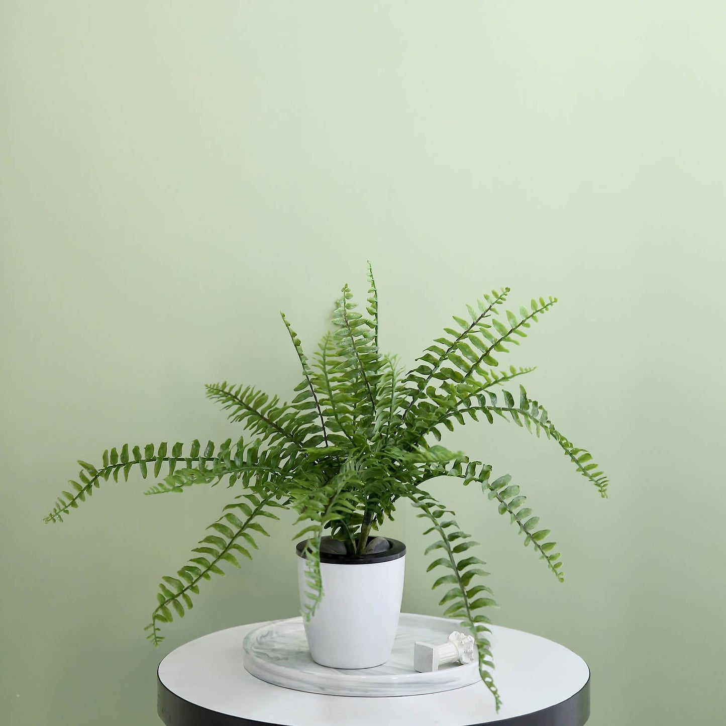 Artificial Boston Fern Green Leaf Plant, Premium Real Touch Indoor Spray 20"