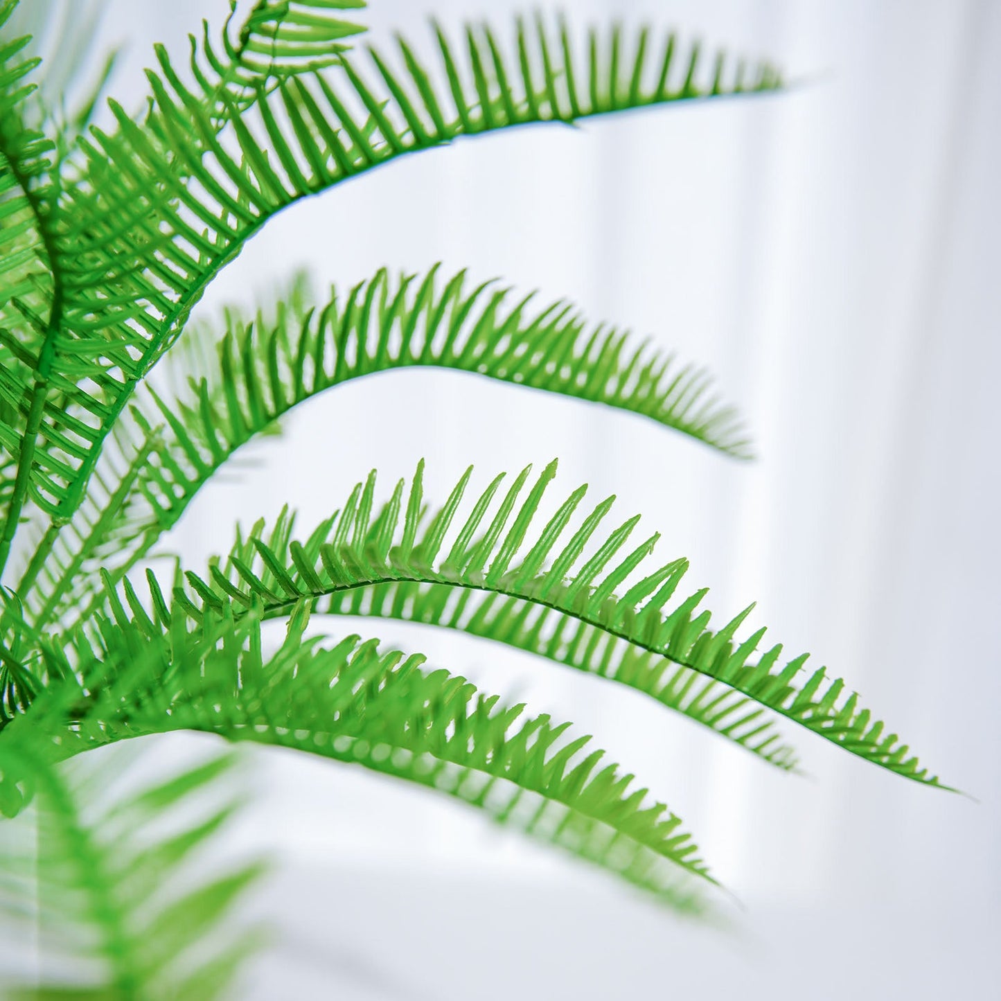 2 Stems Artificial Green Cycas Fern Leaf Indoor Bushes, Faux Plants