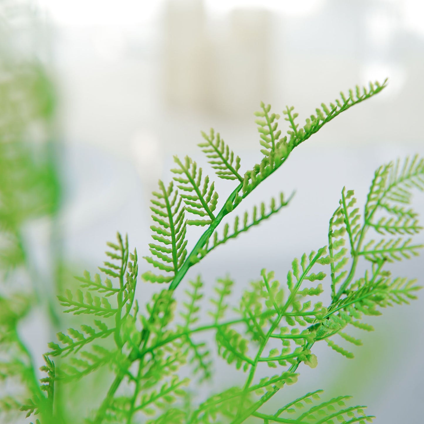 2 Stems Green Artificial Asparagus Fern Leaf Plant Indoor Faux Spray