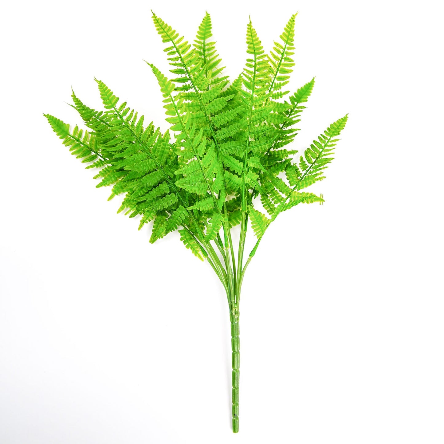 2 Stems Green Artificial Boston Fern Leaf Plant Indoor Faux Spray 19"