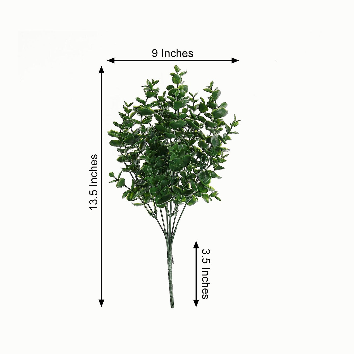 3 Stems Artificial Eucalyptus Bush, Faux Greenery Bouquet Plants 13"