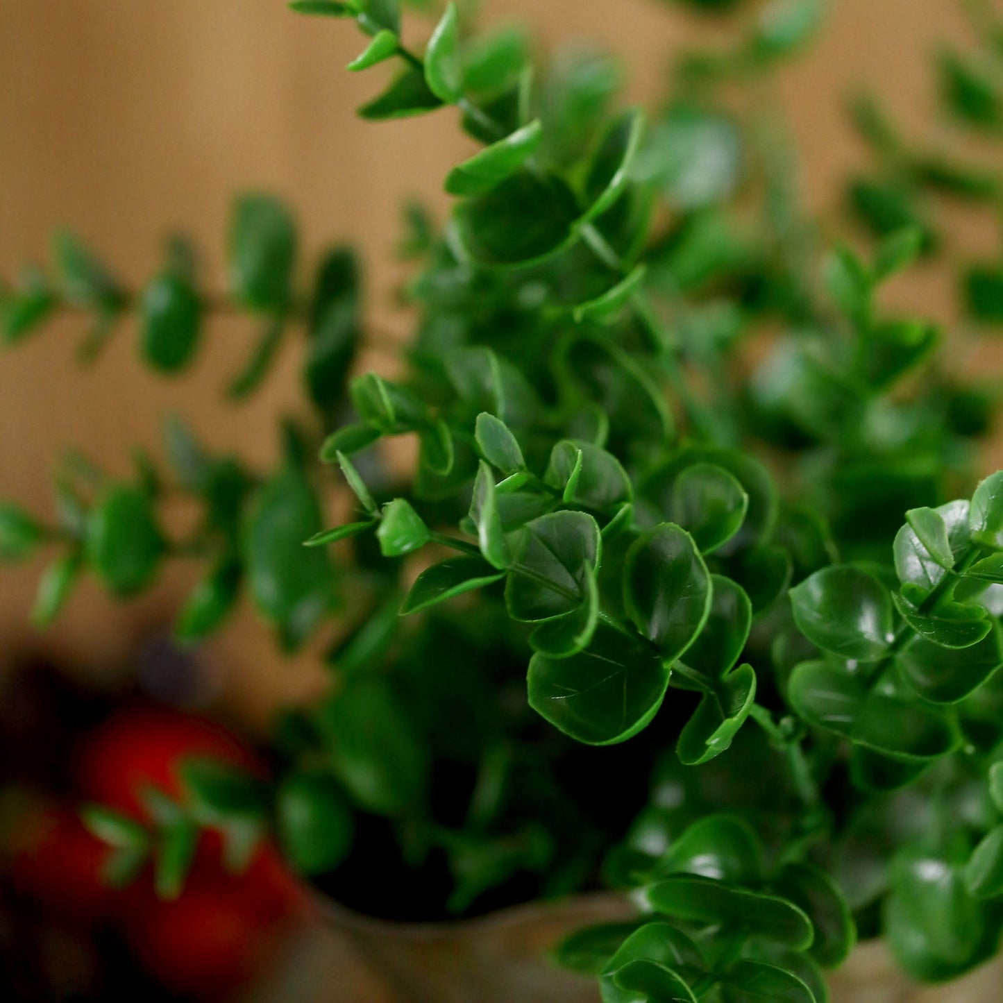 3 Stems Artificial Eucalyptus Bush, Faux Greenery Bouquet Plants 13"
