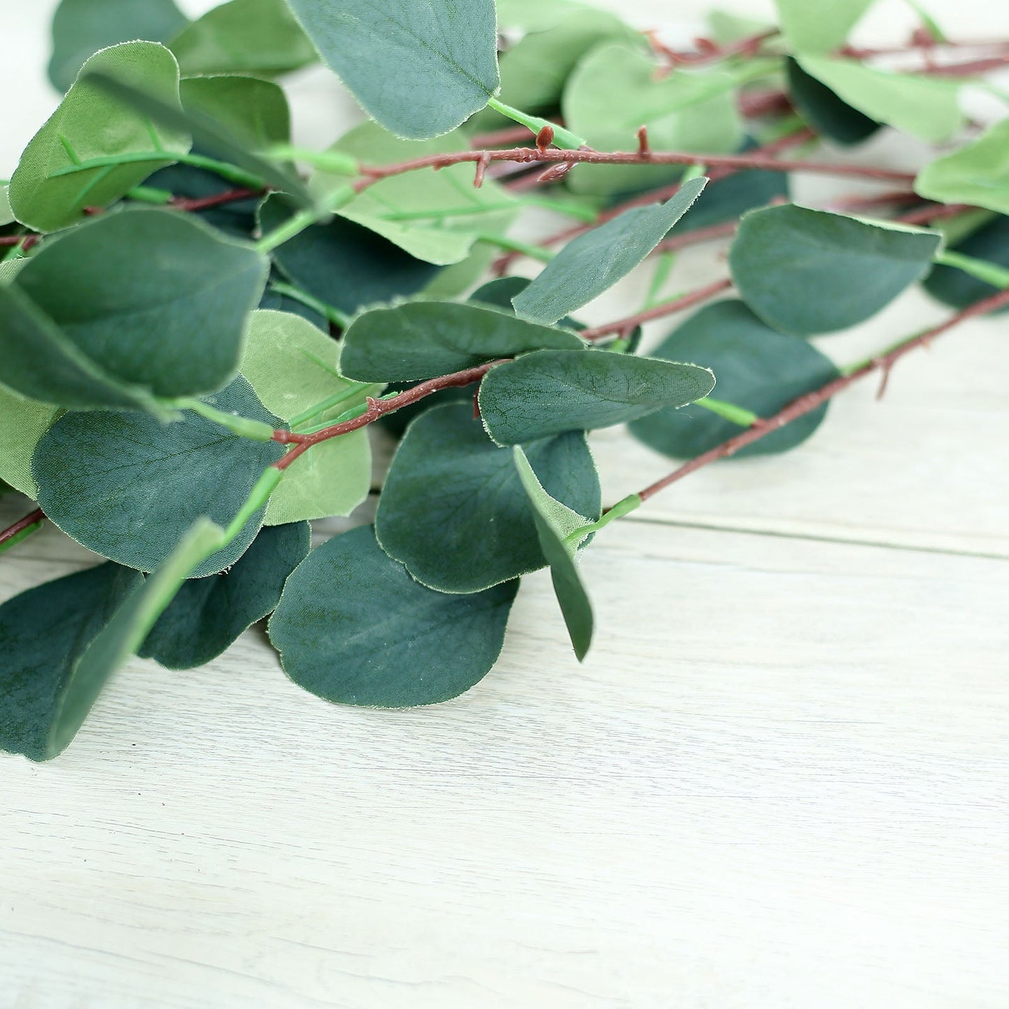 2 Bushes Artificial Eucalyptus Branches, Faux Plant Stems 36" Tall