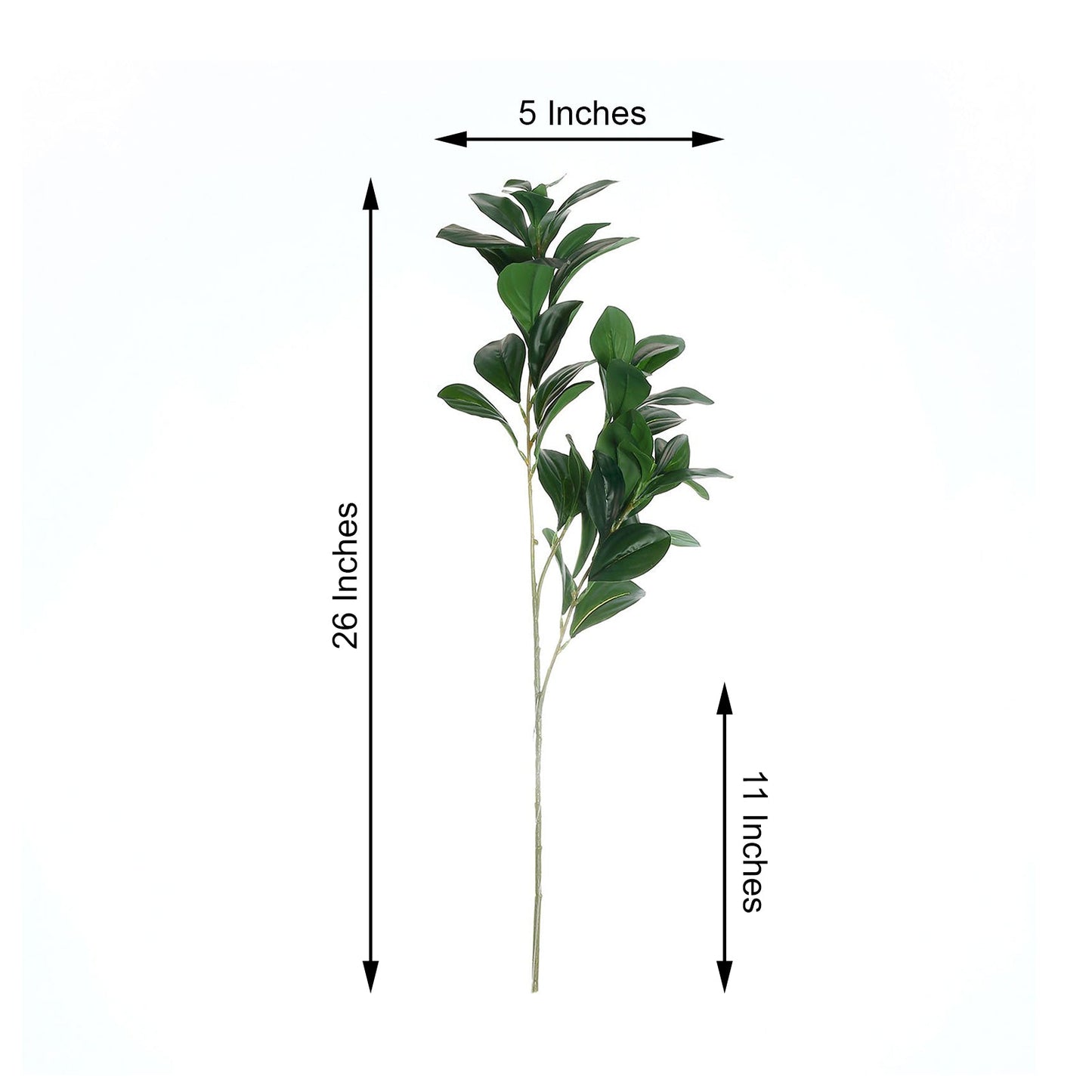 2 Stems Green Artificial Lemon Leaf Branches Faux Greenery Plant 26"