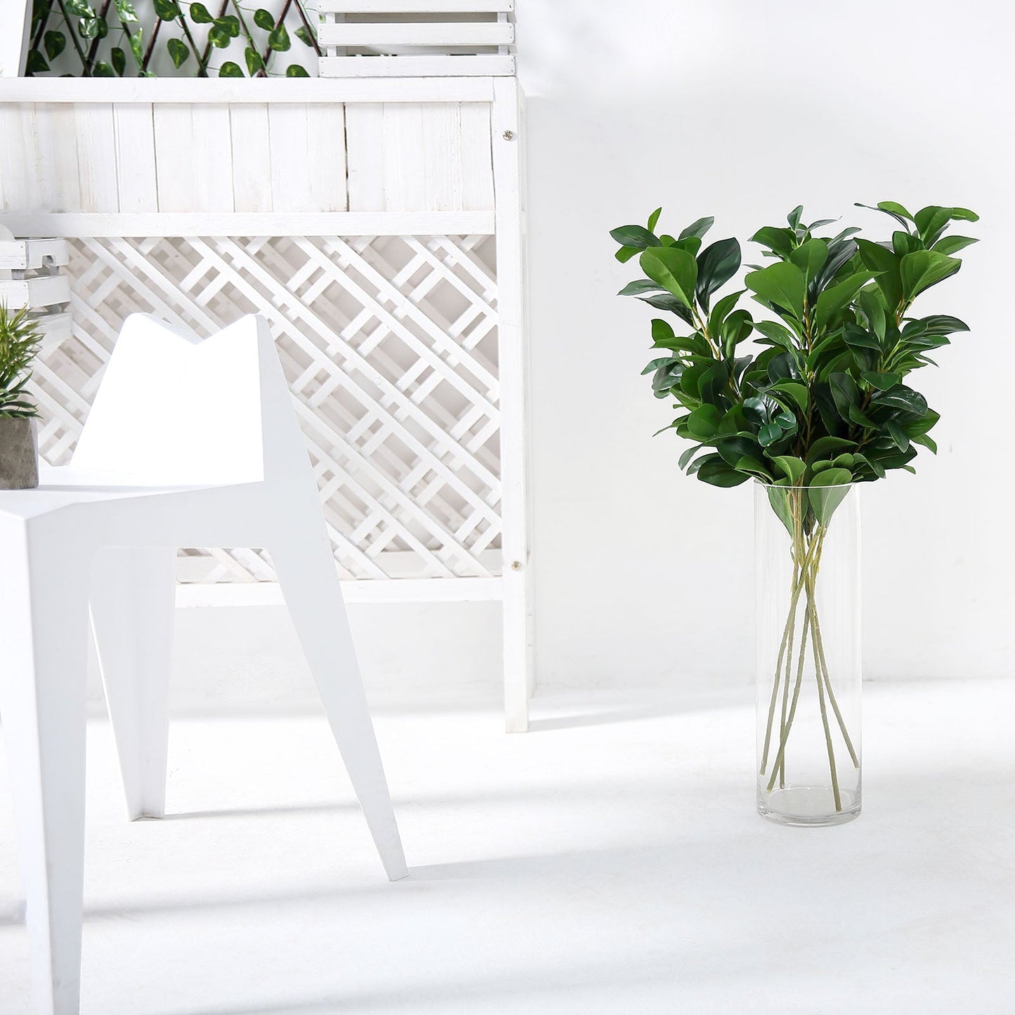 2 Stems Green Artificial Lemon Leaf Branches Faux Greenery Plant 26"