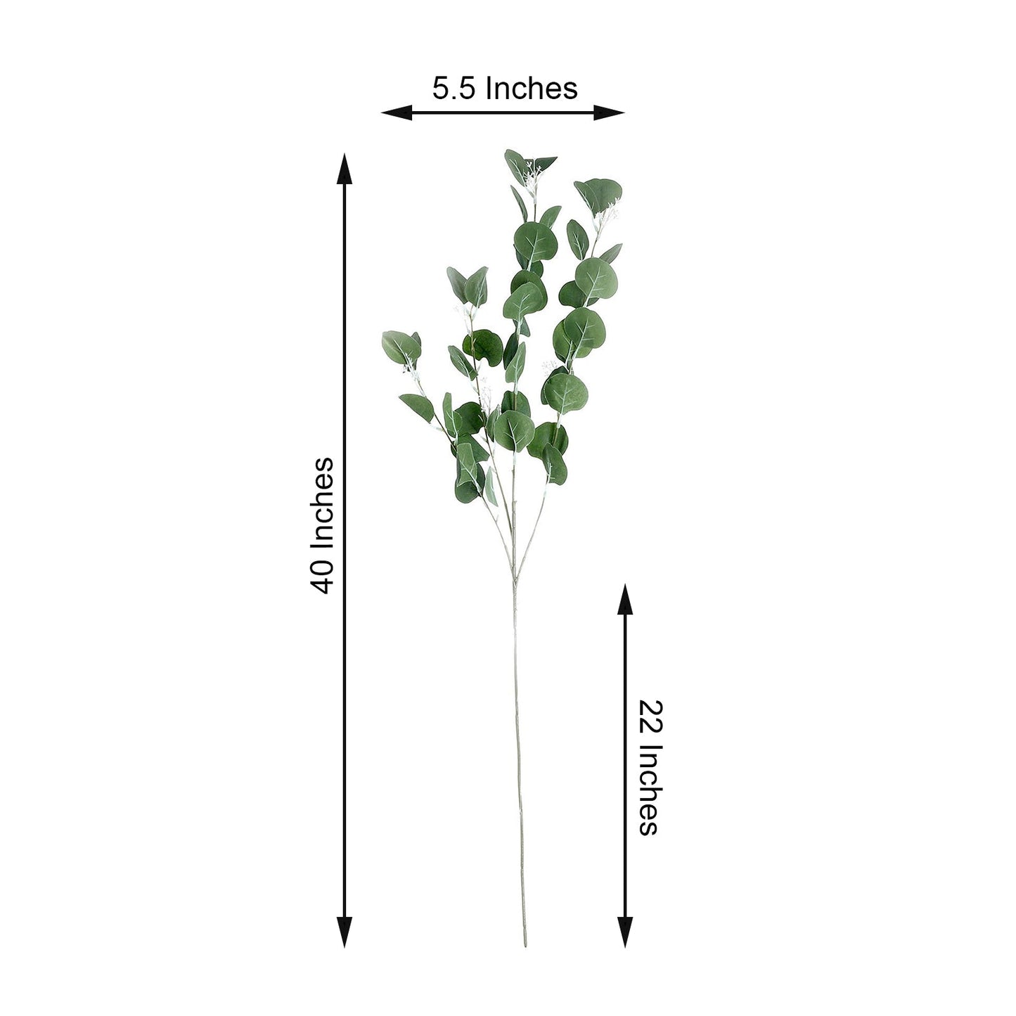 2 Bushes Green Artificial Eucalyptus Branches, Faux Plants 40" Tall