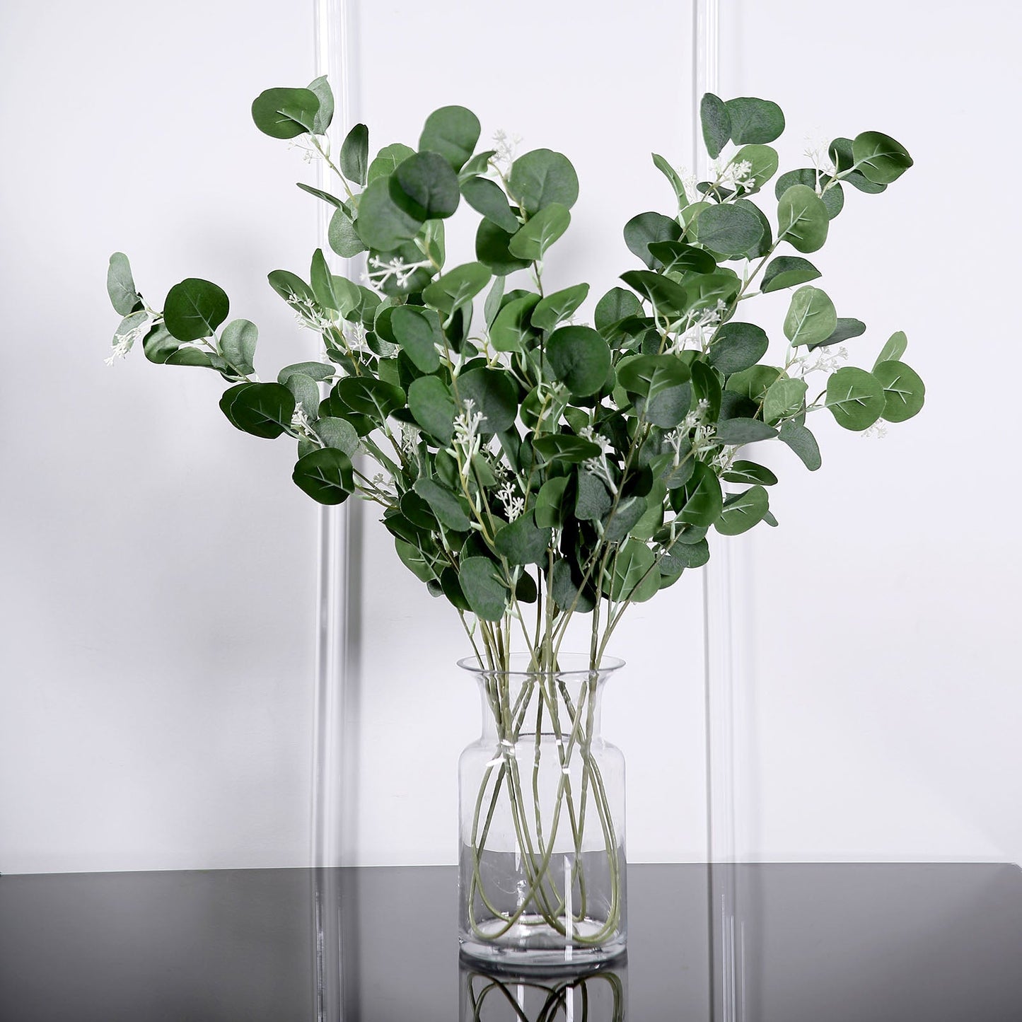 2 Bushes Green Artificial Eucalyptus Branches, Faux Plants 40" Tall