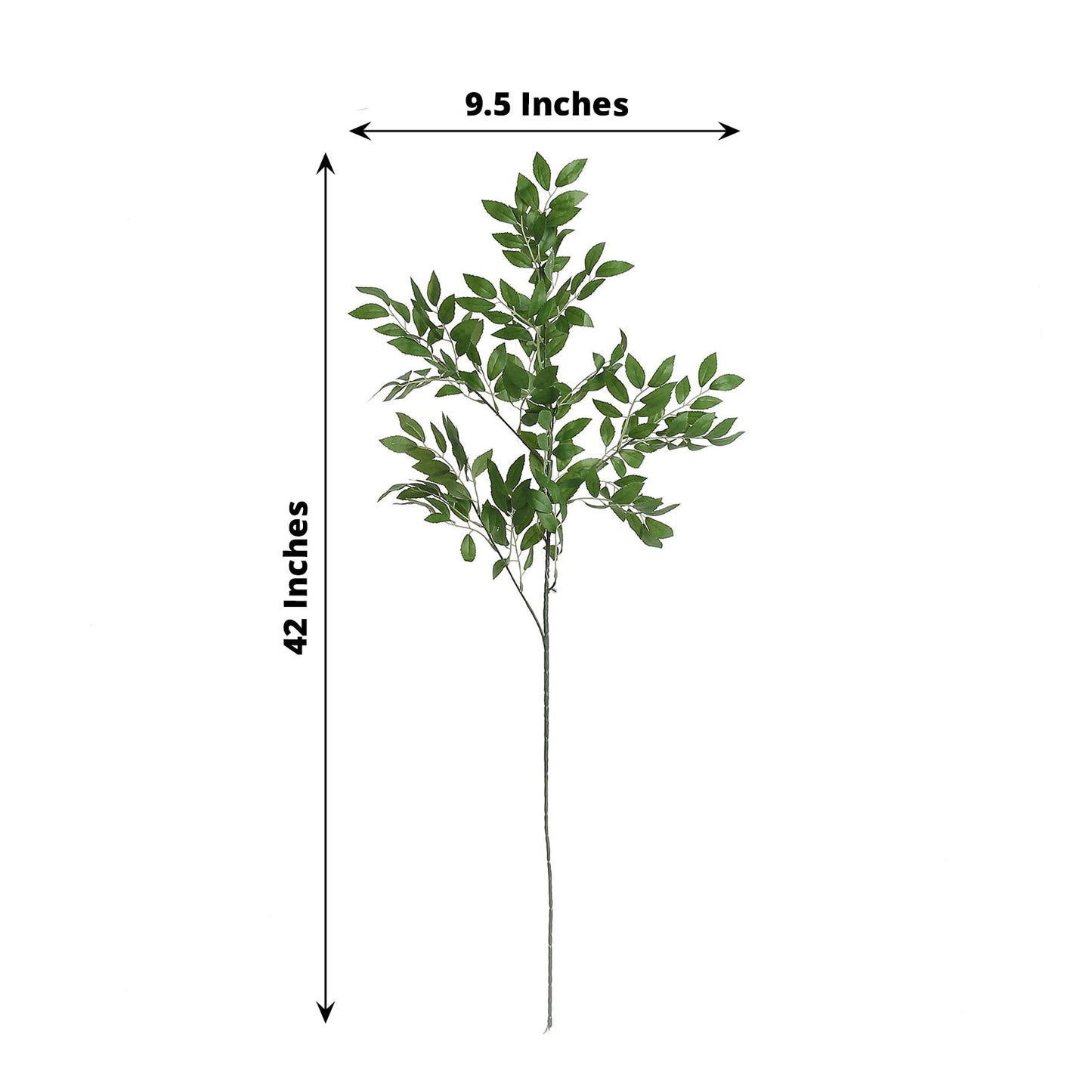 2 Bushes Light Green Artificial Silk Plant Stem Vase Fillers, Faux Beech Leaf Branches 42" Tall