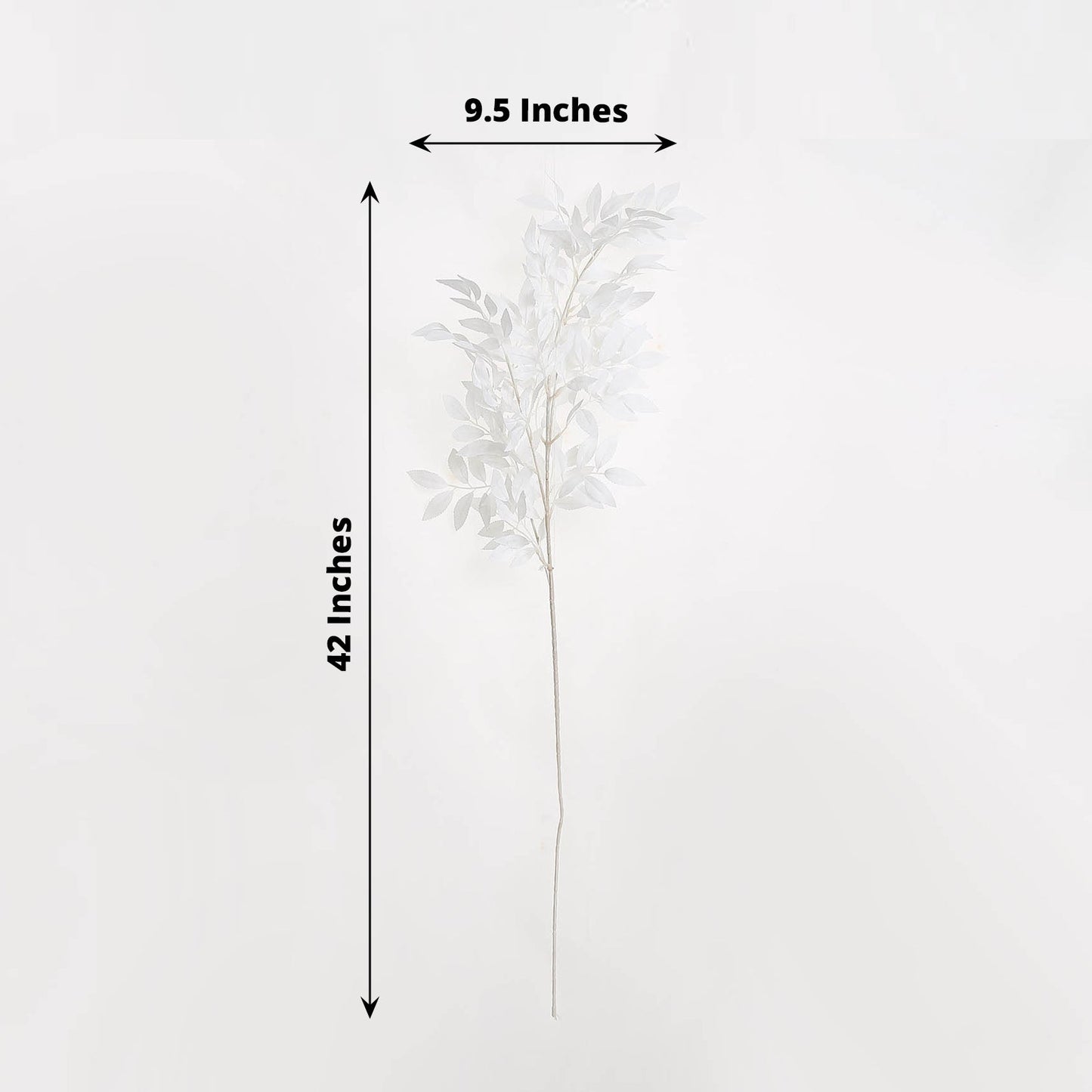 2 Bushes White Artificial Silk Plant Stem Vase Fillers, Faux Beech Leaf Branches 42" Tall