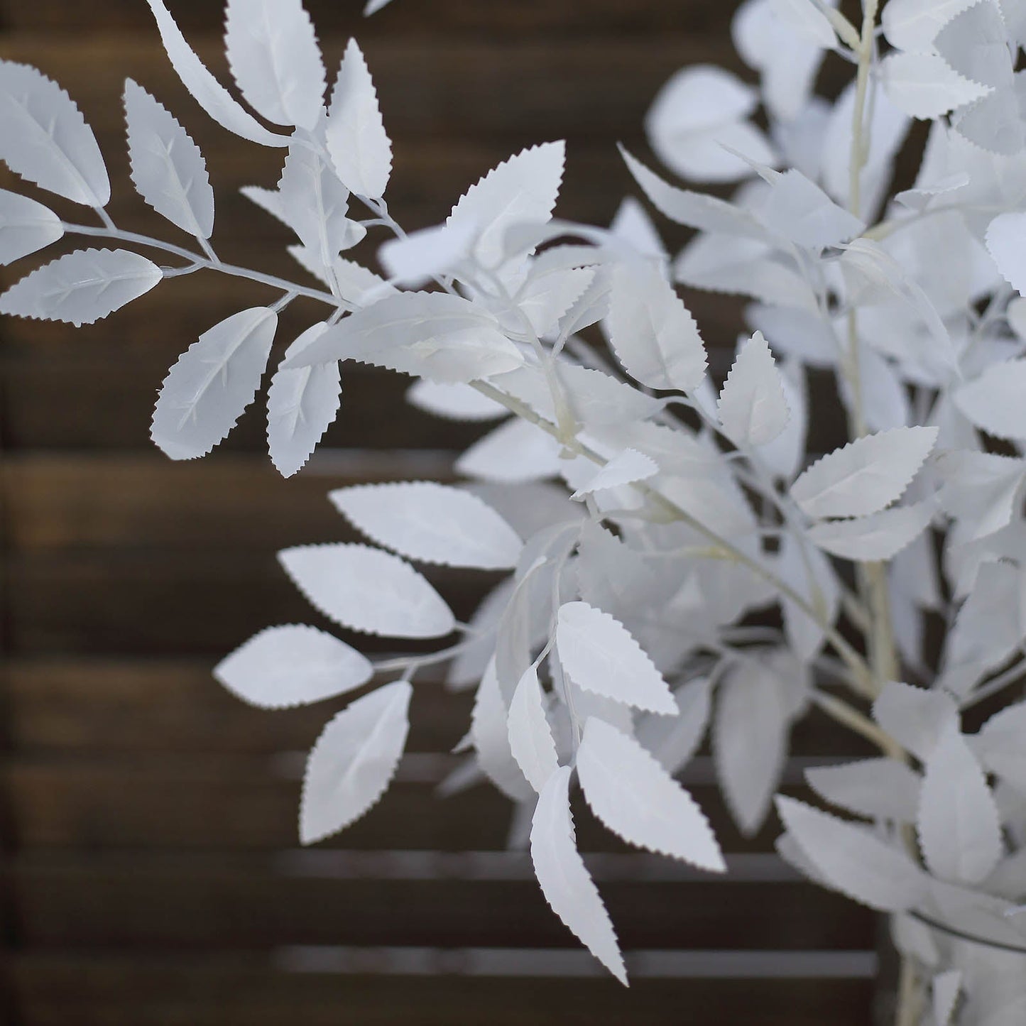 2 Bushes White Artificial Silk Plant Stem Vase Fillers, Faux Beech Leaf Branches 42" Tall