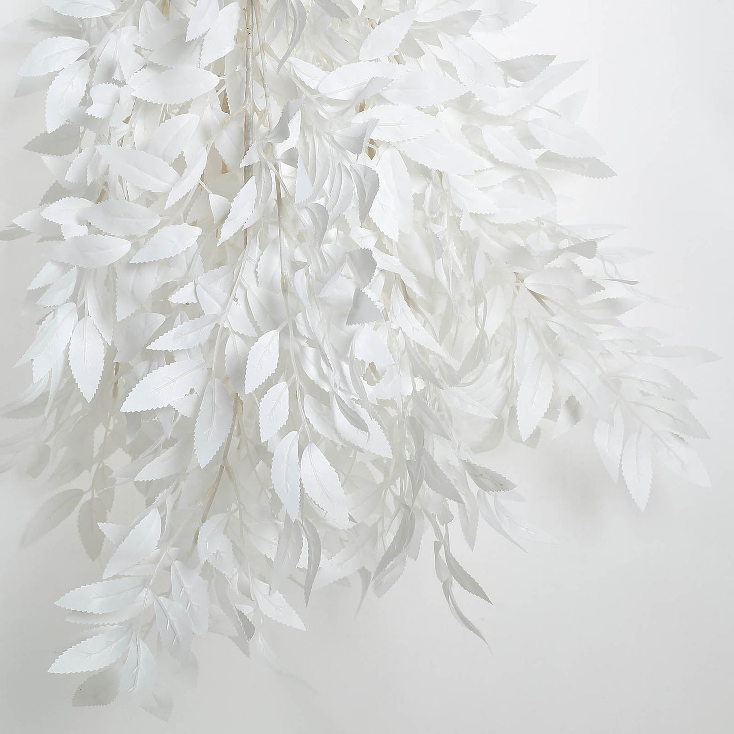 2 Bushes White Artificial Silk Plant Stem Vase Fillers, Faux Beech Leaf Branches 42" Tall