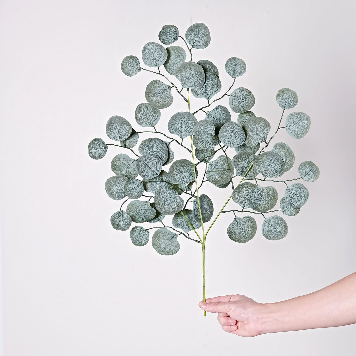 4 Pack Real Touch Frosted Green Artificial Silk Eucalyptus Leaf Stems 25"
