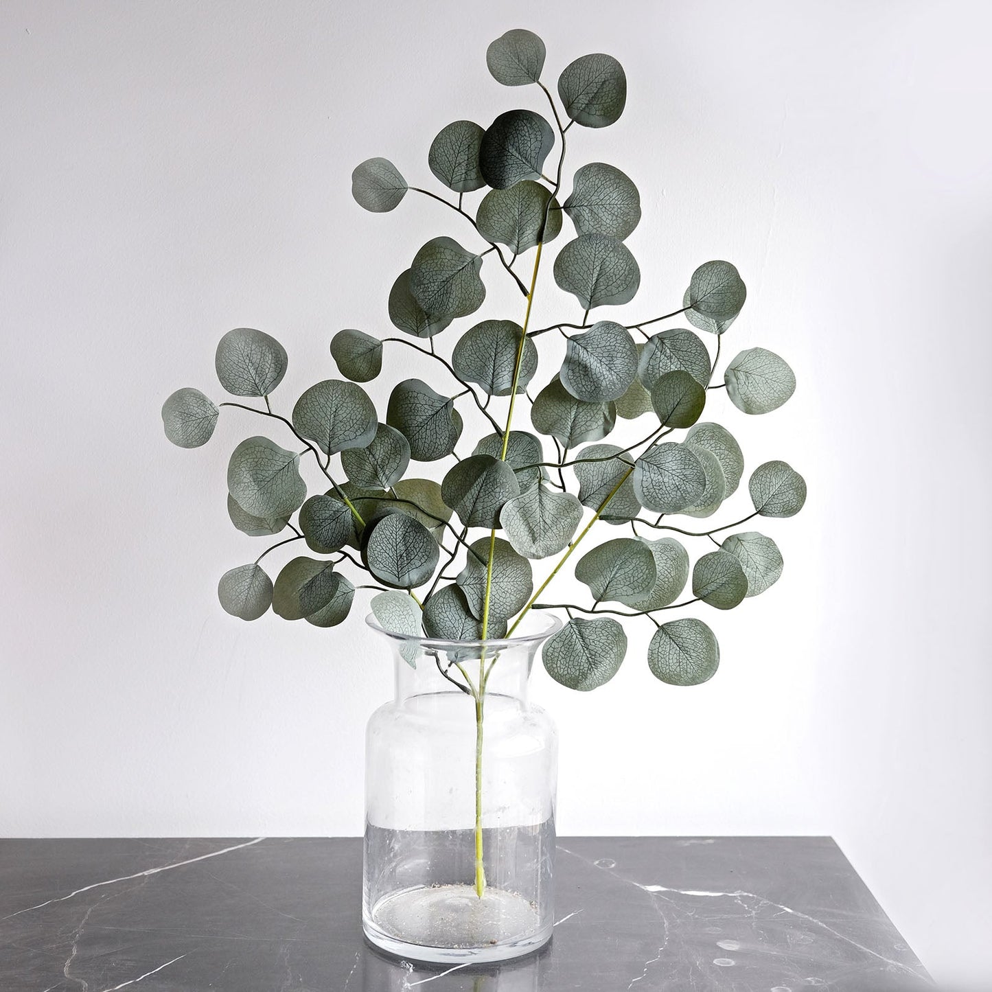 4 Pack Real Touch Frosted Green Artificial Silk Eucalyptus Leaf Stems 25"