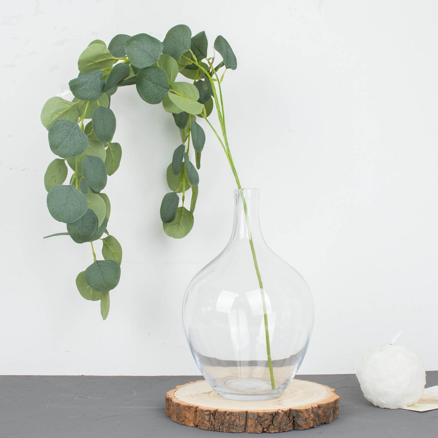 3 Pack Green Real Touch Hanging Artificial Plant Eucalyptus Stems, Silk Silver Dollar Indoor Leaf Sprays 41"
