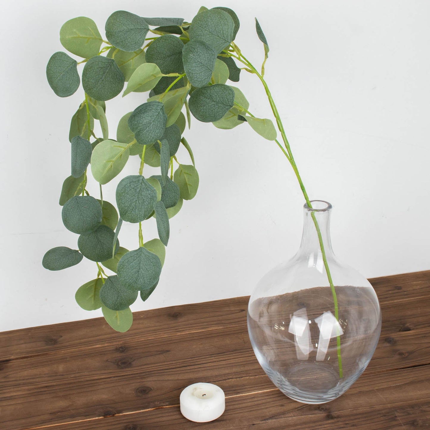 3 Pack Green Real Touch Hanging Artificial Plant Eucalyptus Stems, Silk Silver Dollar Indoor Leaf Sprays 41"