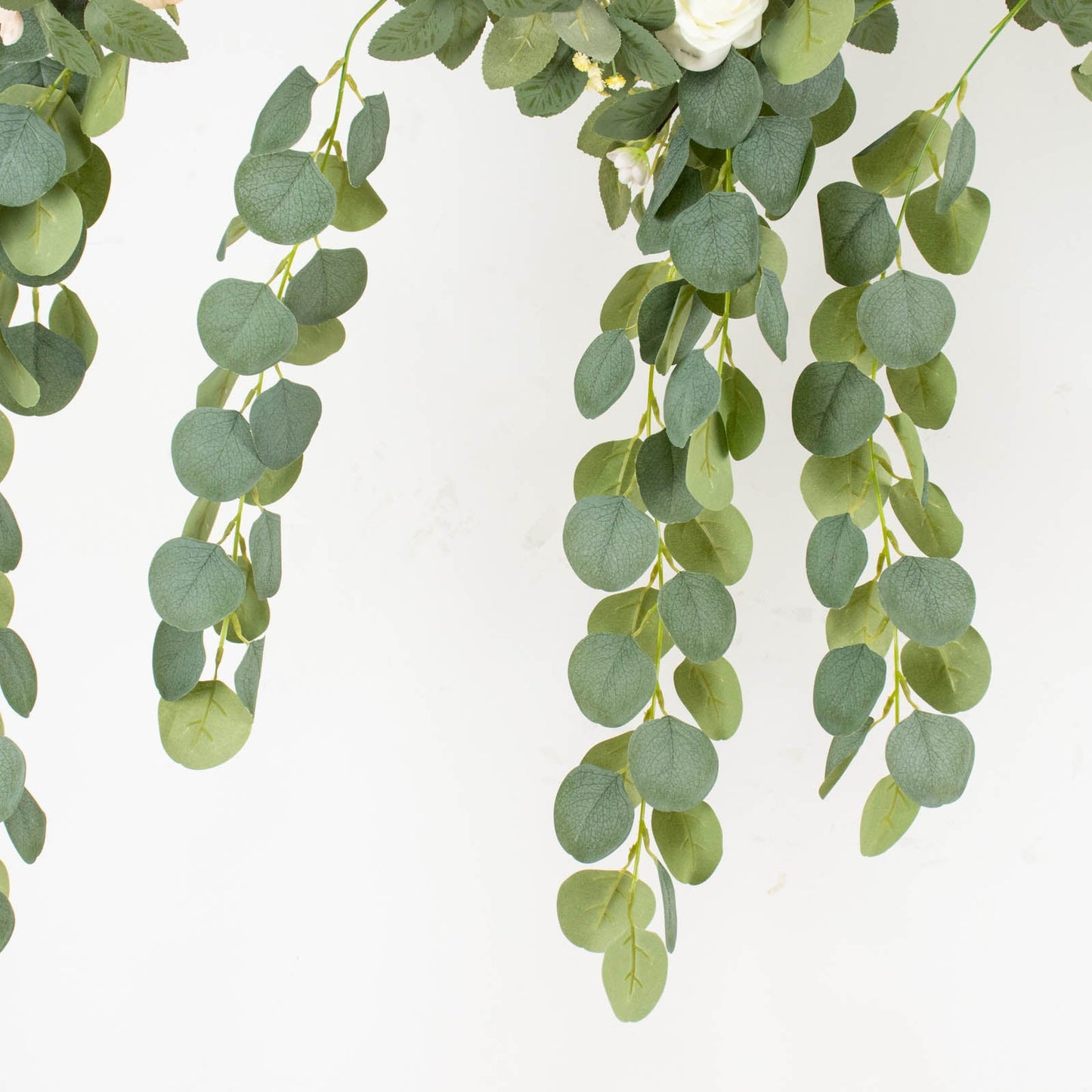 3 Pack Green Real Touch Hanging Artificial Plant Eucalyptus Stems, Silk Silver Dollar Indoor Leaf Sprays 41"