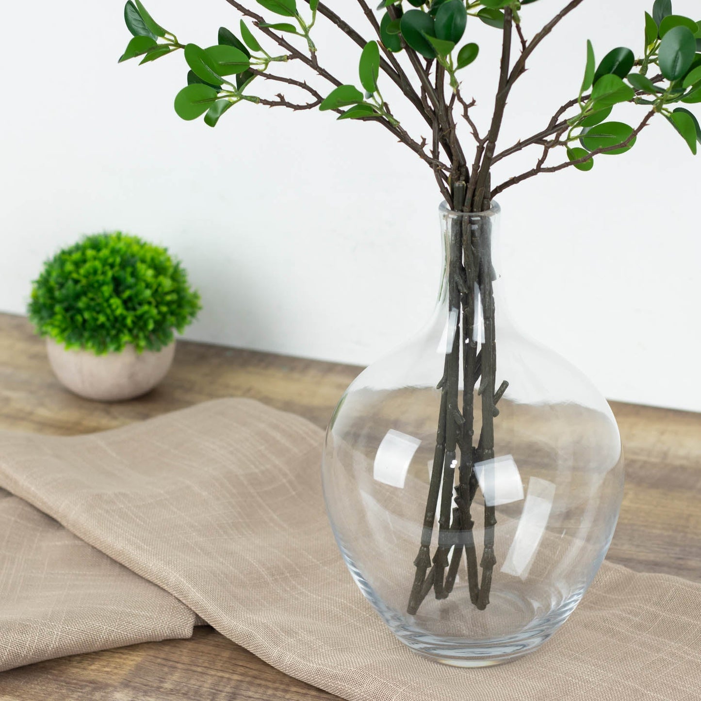 3 Pack Faux Leaf Branches, Artificial Green Petal Branches Leaf Spray 43"