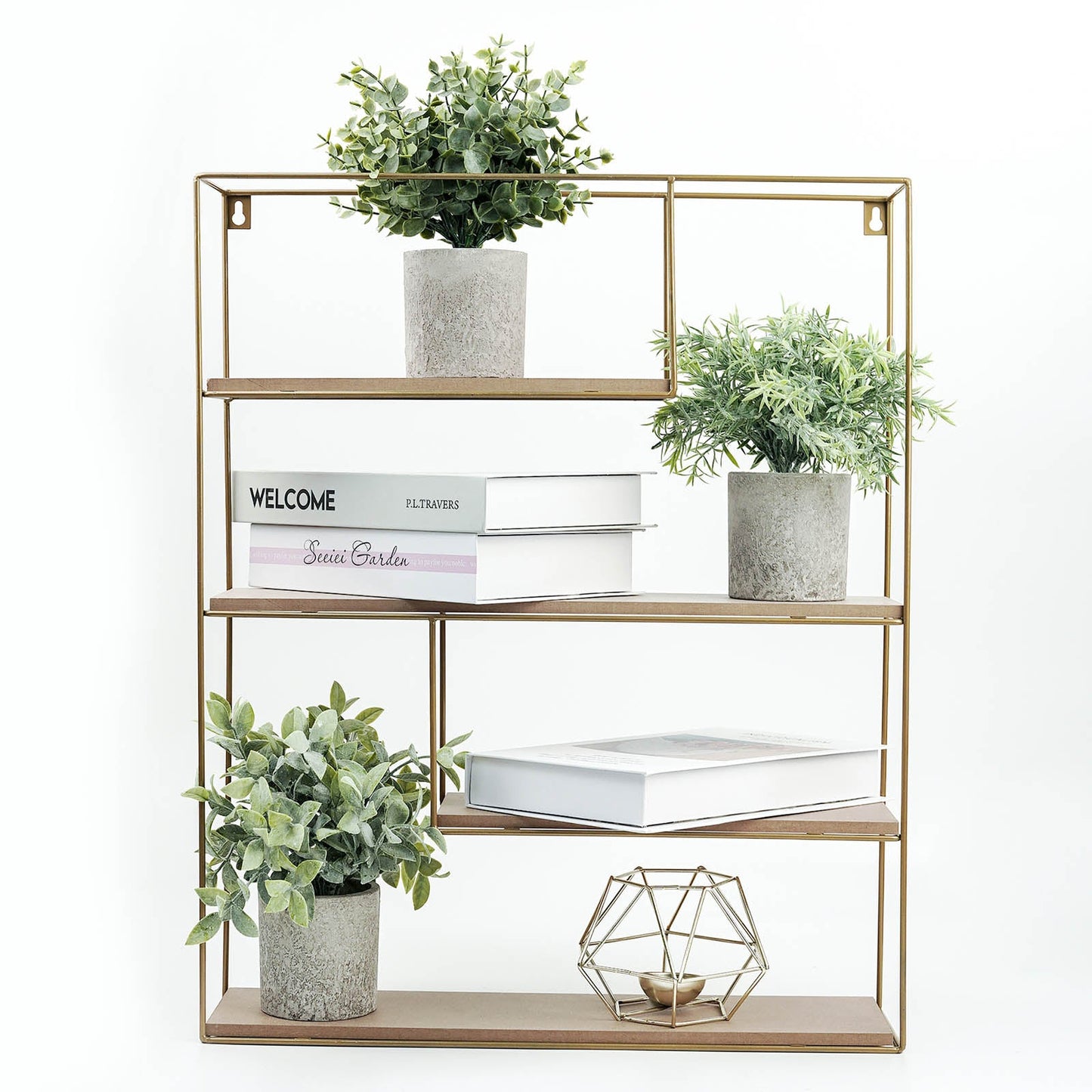 3 Plant Set Mini Potted Artificial Eucalyptus, Rosemary and Boxwood Faux Planter Collection 9"