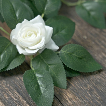 100 Pack Green Bulk Rose Leaves Artificial Greenery Fake Rose Flower Leaves for DIY Wreath Garlands