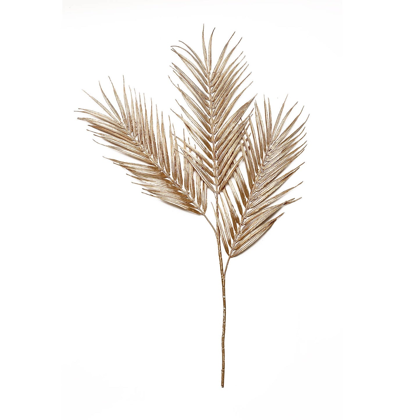 2 Stems Metallic Gold Artificial Palm Leaf Branch Vase Filler 32"