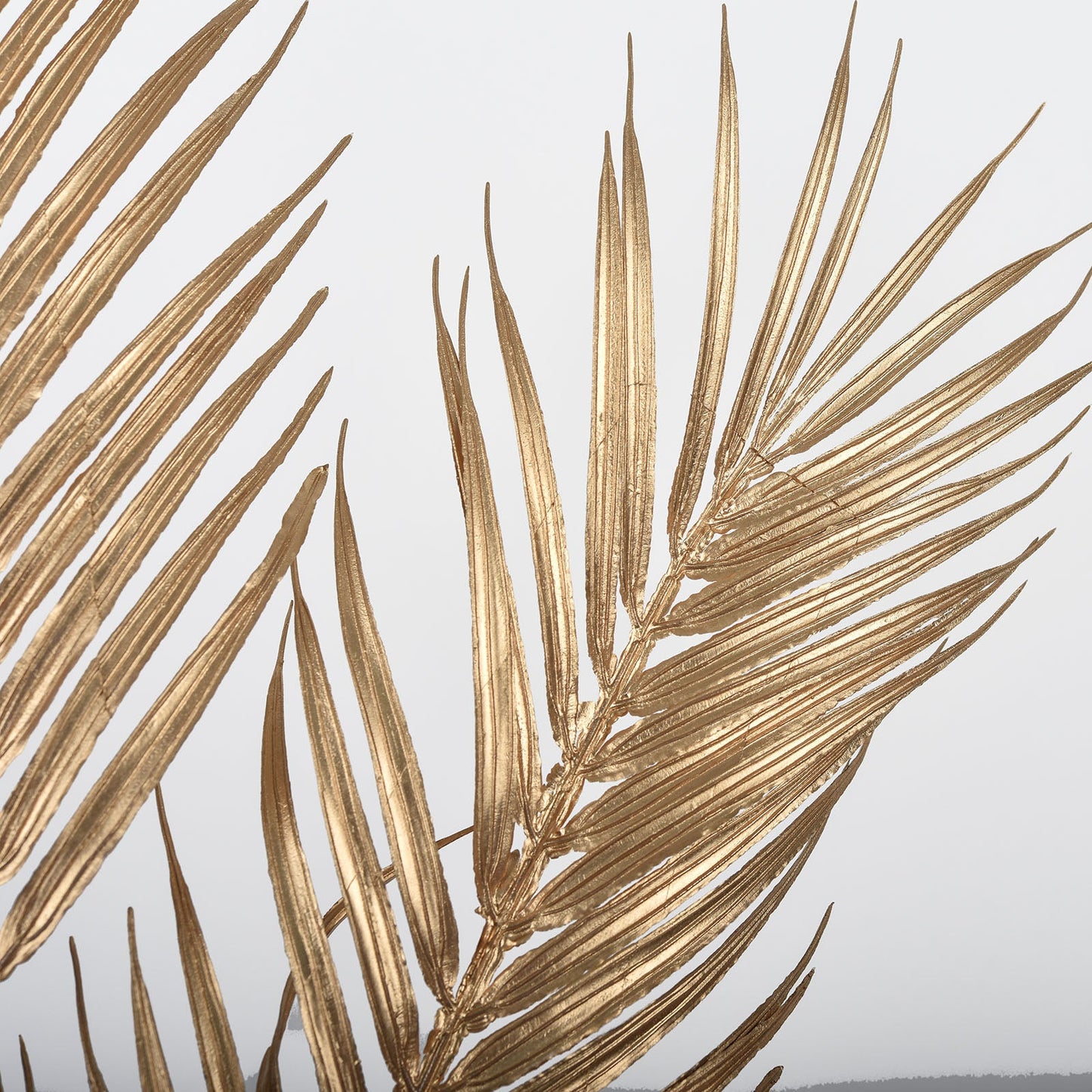 2 Stems Metallic Gold Artificial Palm Leaf Branch Vase Filler 32"