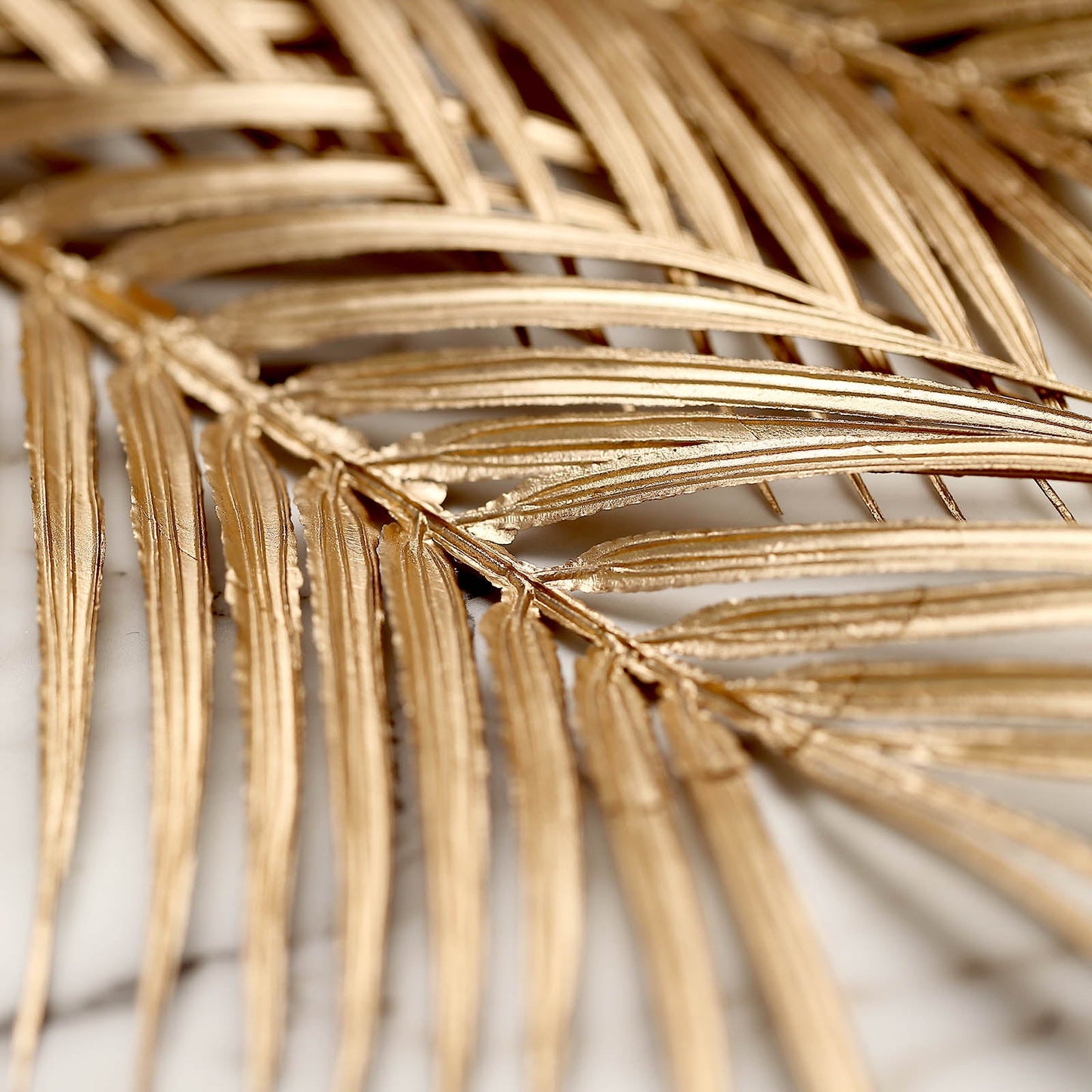 2 Stems Metallic Gold Artificial Palm Leaf Branch Vase Filler 32"