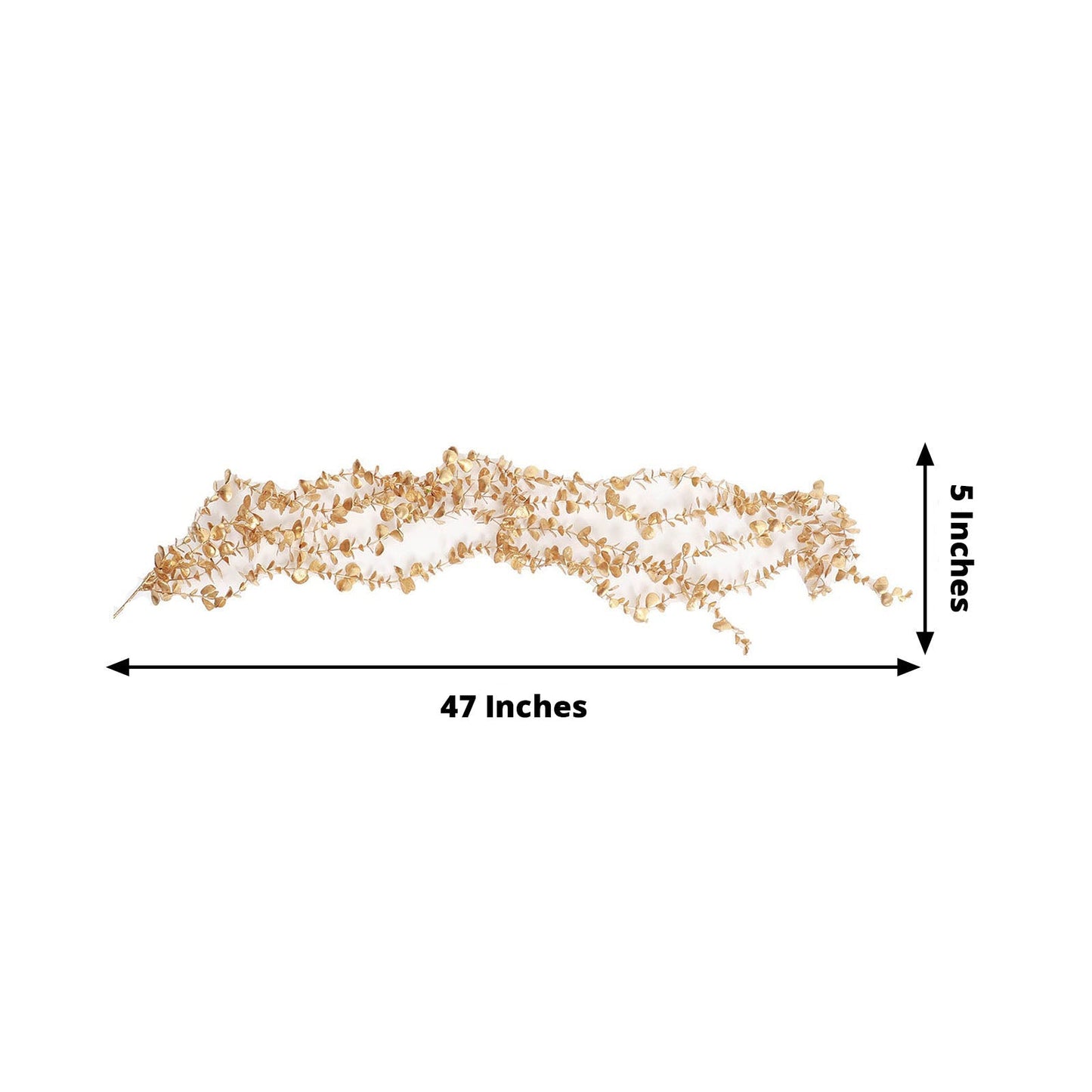 Metallic Gold Artificial Eucalyptus Leaf Garland, Faux Vine 4ft