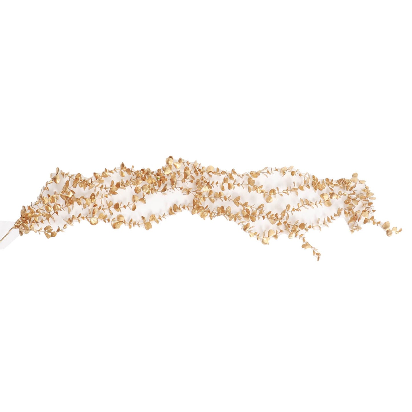 Metallic Gold Artificial Eucalyptus Leaf Garland, Faux Vine 4ft