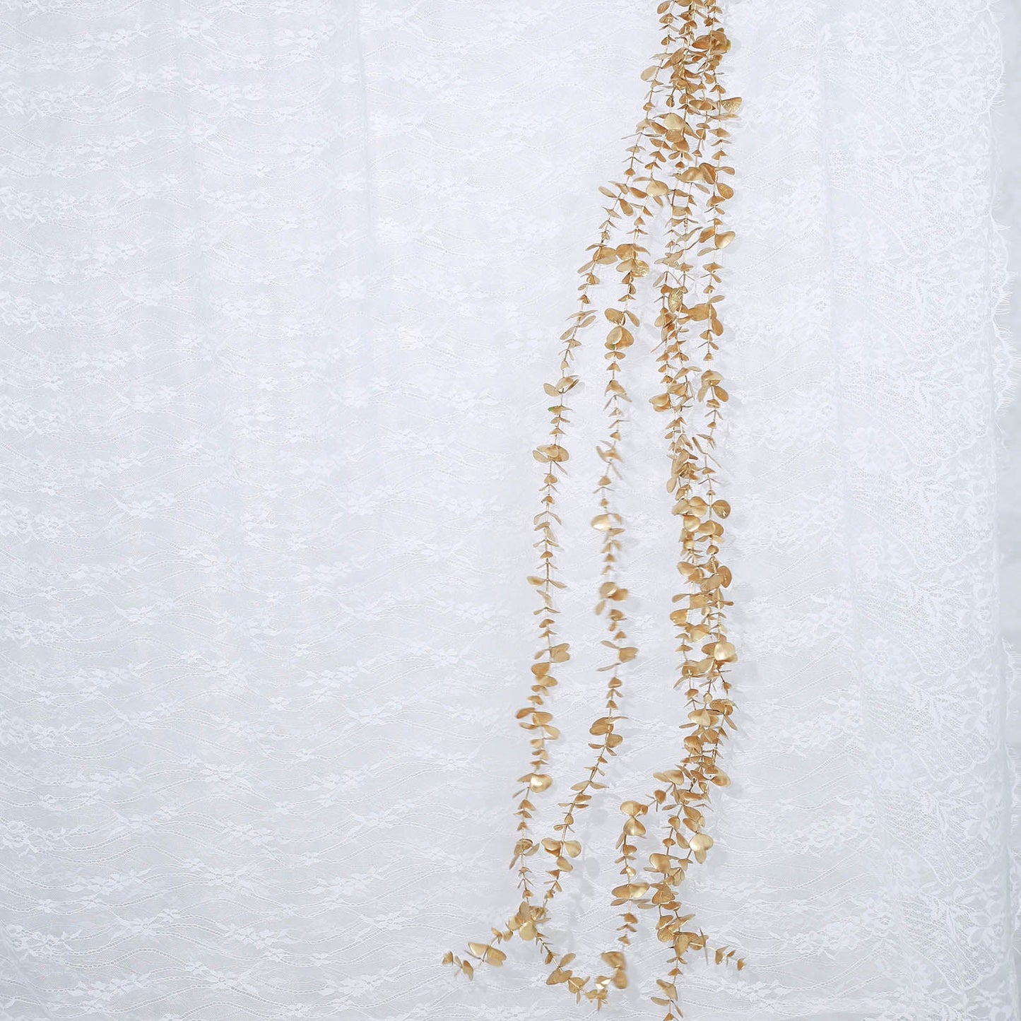 Metallic Gold Artificial Eucalyptus Leaf Garland, Faux Vine 4ft
